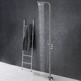 open freestanding outdoor shower head