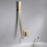 soild brass bathroom sink faucet on gary wall