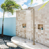 Freestanding Stainless Steel Outdoor Shower with Hand Shower Brushed Gold