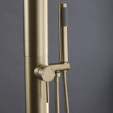 Freestanding Stainless Steel Outdoor Shower with Hand Shower Brushed Gold