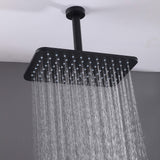 Matte Black Thermostatic Shower System with Temperature Display Valve and Body Jets JK0106