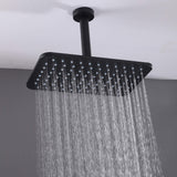 Matte Black Ceiling Shower System with 6 Body Sprays and Slide Bar