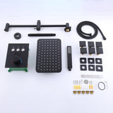 Matte Black Ceiling Shower System with 6 Body Sprays and Slide Bar