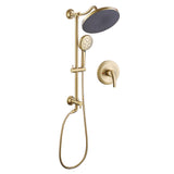 retro brushed gold rainfall shower faucet