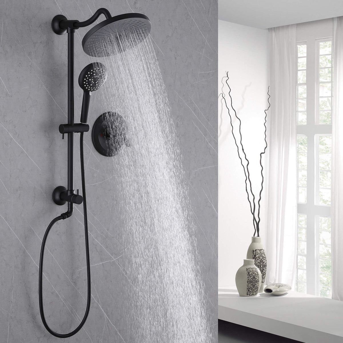 5-Function Rain Shower Faucet with Handheld