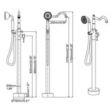 Freestanding Bathtub Faucet Tub Filler with Classic Brass Stand Alone Clawfoot Tub Faucet Matte Black JK0117
