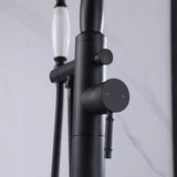 Freestanding Bathtub Faucet Tub Filler with Classic Brass Stand Alone Clawfoot Tub Faucet Matte Black JK0117