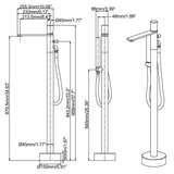 Tub Filler Freestanding Bathtub Faucet Solid Brass Single Handle Matte Black JK0120