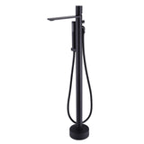 Tub Filler Freestanding Bathtub Faucet Solid Brass Single Handle Matte Black JK0120