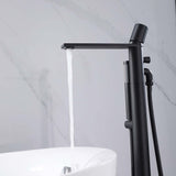 Tub Filler Freestanding Bathtub Faucet Solid Brass Single Handle Matte Black JK0120