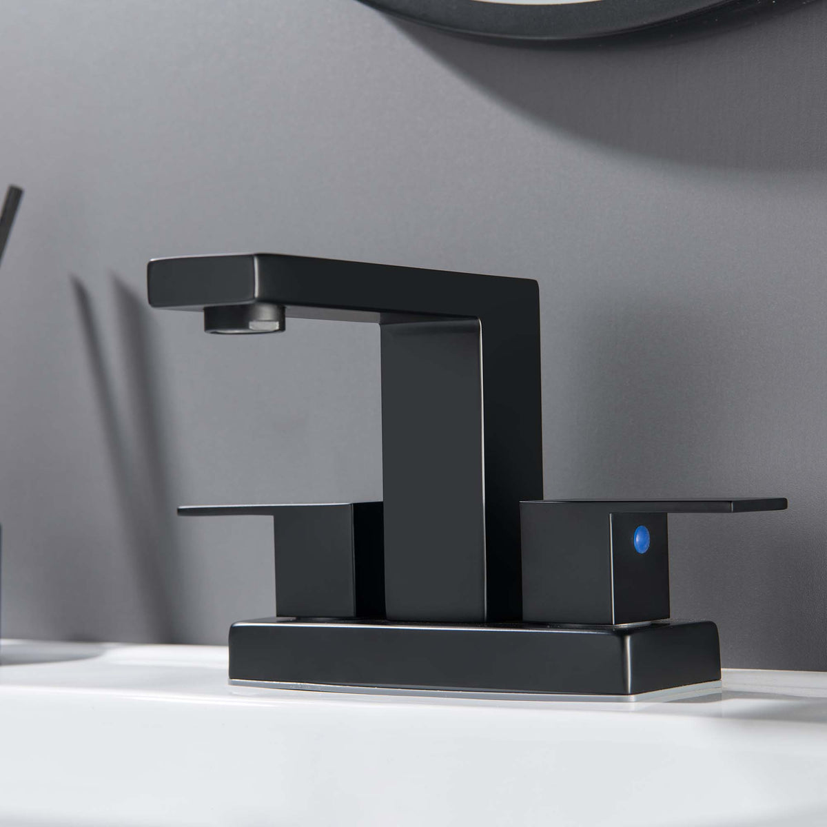 Dual-Handle 3-Hole Basin Faucet with Centerset Base