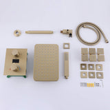 Thermostatic Shower System with Temperature Digital Display 6 Body Spray Jets Ceiling Mounted JK0126