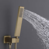 Thermostatic Shower System with Temperature Digital Display 6 Body Spray Jets Ceiling Mounted JK0126