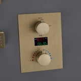 Thermostatic Shower System with Temperature Digital Display 6 Body Spray Jets Ceiling Mounted JK0126