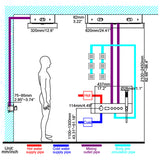 Luxury LED Dual Shower Head System Ceiling Mount Digital Display Thermostatic Shower Faucet with 6 Body Jets JK0127