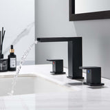 Waterfall Widespread Bathroom Faucet 3 Hole 2 Handle Bathroom Sink Faucet JK0134
