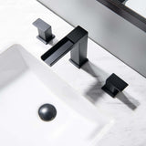 Waterfall Widespread Bathroom Faucet 3 Hole 2 Handle Bathroom Sink Faucet JK0134