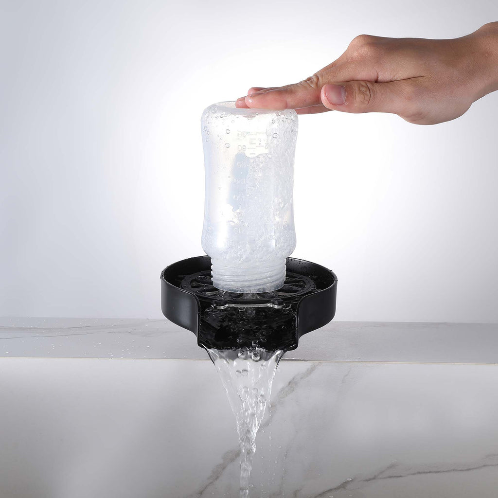 Glass Rinser for Kitchen Sink Stainless Steel Bottle Washer Cup Cleaner  Matte Black JK0142