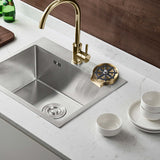 Kitchen Sink Glass Rinser Device Stainless Steel Glass Rinse Bar Bottle Rinse Brushed Gold JK0144
