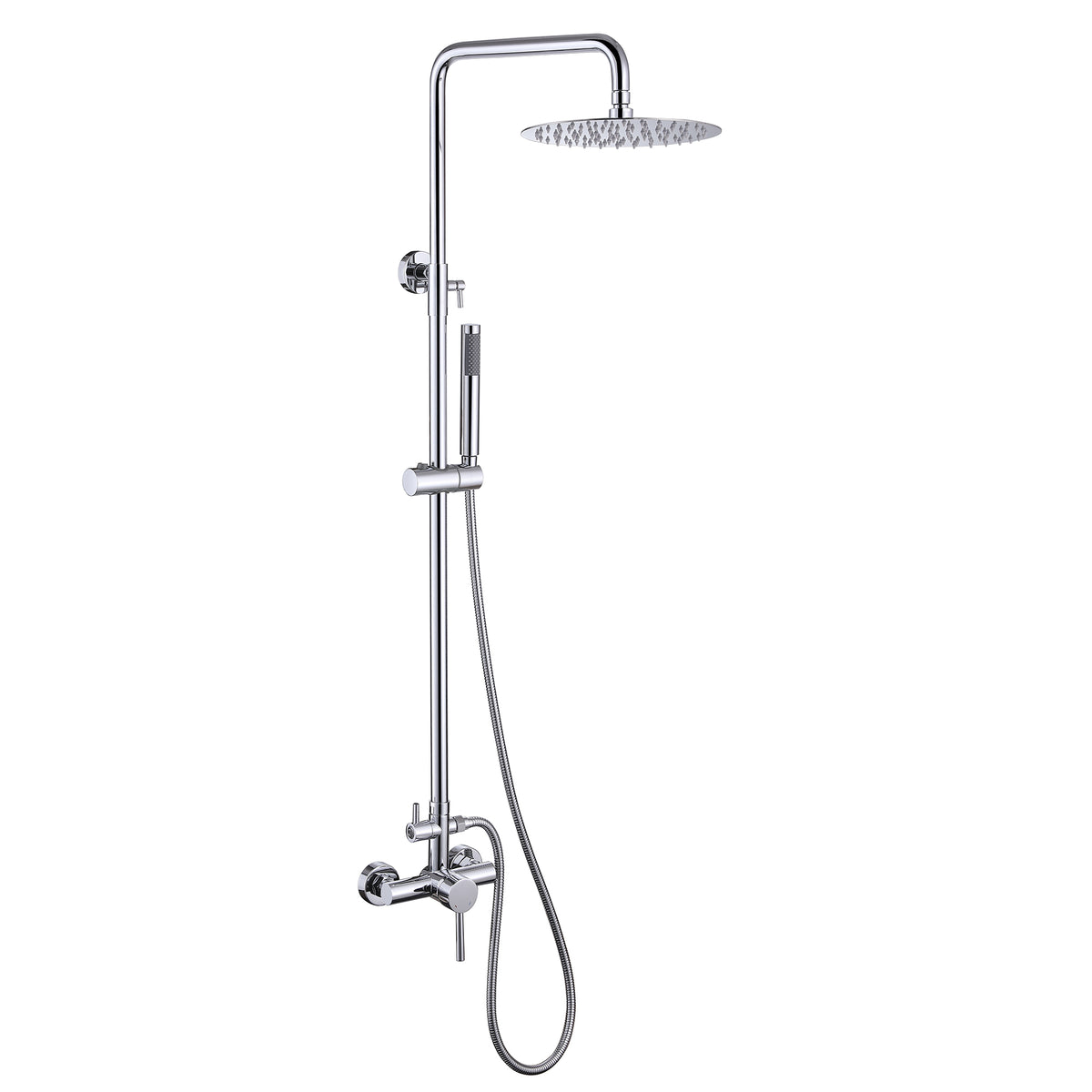 2-Function Outdoor Shower with Handheld and Rain Showerhead