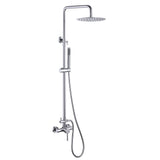 Outdoor Shower System 2-Function Polish Chrome Shower Faucet Set Wall Mount JK0146