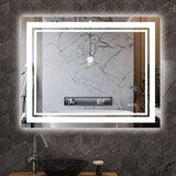 LED Bathroom Mirror with Lights Vanity Mirror for Bathroom with Double Lights Strip 3 Colors Anti-Fog Dimmable