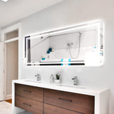 LED Mirror Bathroom Vanity Mirror Anti-Fog Memory Oversized Dimmable Front Lighted Makeup Mirror