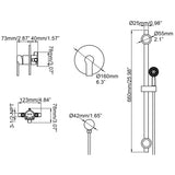 Slide Bar Shower System with 3-Function Hand Shower and Rough-In Valve LYJ0014