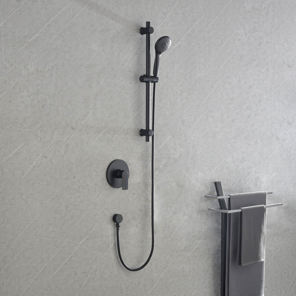 Slide Bar Shower System with 3-Function Hand Shower and Rough-In Valve LYJ0014