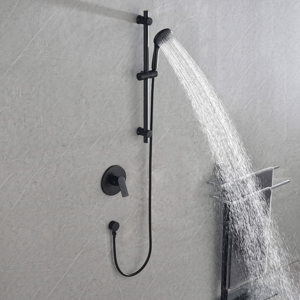 Slide Bar Shower System with 3-Function Hand Shower and Rough-In Valve LYJ0014