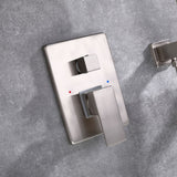 Wall Mount Bathtub Faucet with Tub Spout and Handheld Shower Brushed Nickel RB05YGN