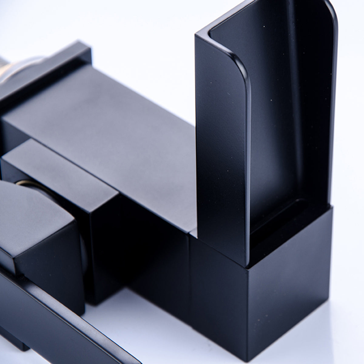 Matte Black Waterfall Bathroom Faucet with Side Handle