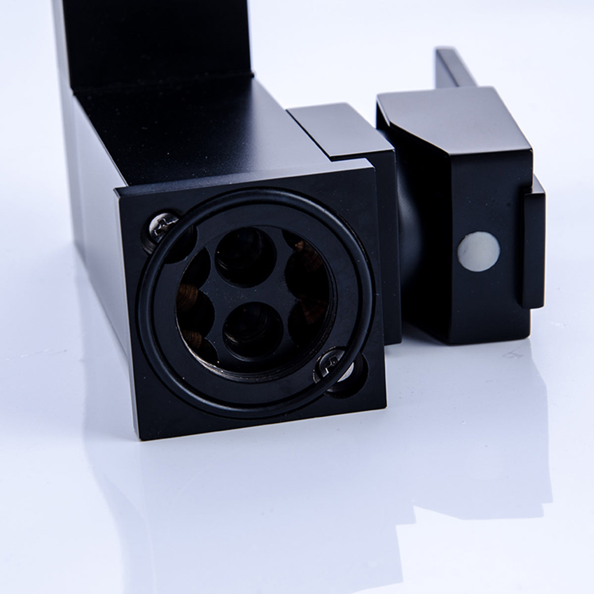 Matte Black Waterfall Bathroom Faucet with Side Handle