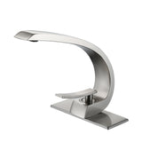 Deck Mounted Basin Single Handle Brushed Nickel Bathroom Faucet RB0726