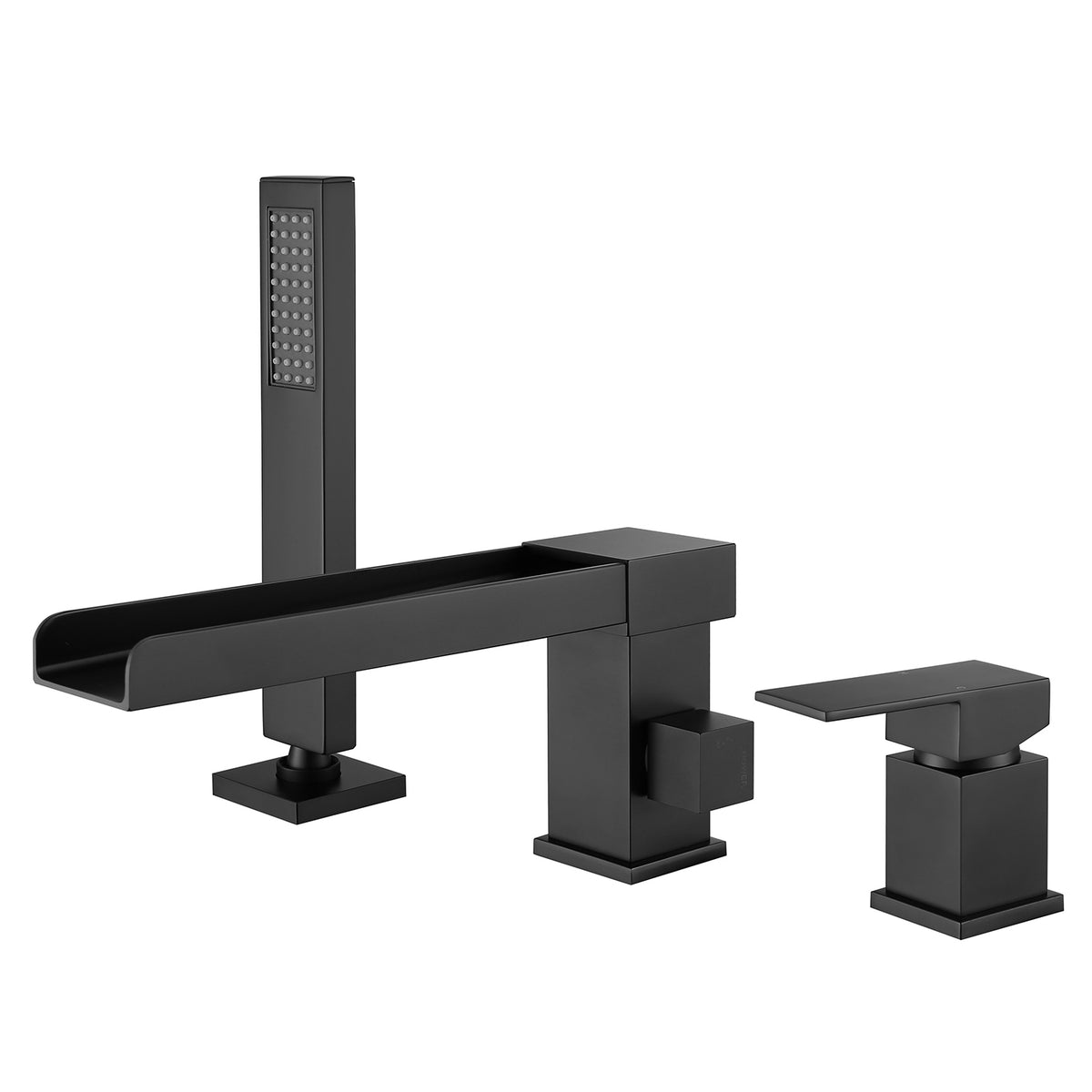 Single Handle Deck-Mounted Tub Filler with Hand Shower and Certified Valve