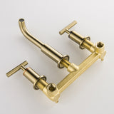 bathroom sink faucet brushed gold body