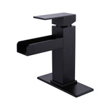 Waterfall Single Hole Bathroom Sink Faucet With Deck Plate RB0758