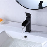 Waterfall Single Hole Bathroom Sink Faucet With Deck Plate RB0758