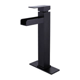 Tall Waterfall Vessel Sink Faucet with 6 Inch Cover Plate RB0759