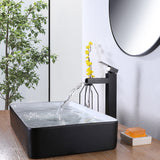 Tall Waterfall Vessel Sink Faucet with 6 Inch Cover Plate RB0759