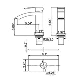 Single Handle 1 Hole Bathroom Faucet in Brushed Nickel RB0760-BN