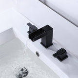 Deck Mounted Waterfall Two Handle Right-Angled Bathroom Sink Faucet RB0764