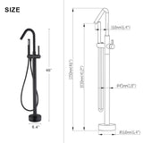 Floor Mounted Freestanding Bathtub Faucet with High-Arc Spout RB0768
