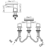 Square Waterfall Spout Bathroom Faucet with Two Knobs