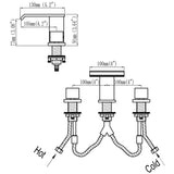 Modern Waterfall Spout Two Handle 3 Hole Bathroom Sink Faucet