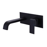 Wall Mount Single Handle Bathroom Faucet Matte Black in Wall Sink Faucet RB0797