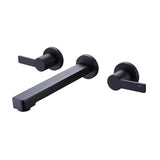 Wall Mount 2 Handle Matte Black Bathroom Faucet RB0803