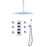Ceiling-Mounted Thermostatic Shower with 6 Body Sprays
