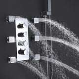 Chrome Ceiling Mount Shower Faucet Set with 6 Body Sprays RB0807