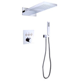 Wall Mount Thermostatic Shower System with 2-Function Shower Head Solid Brass